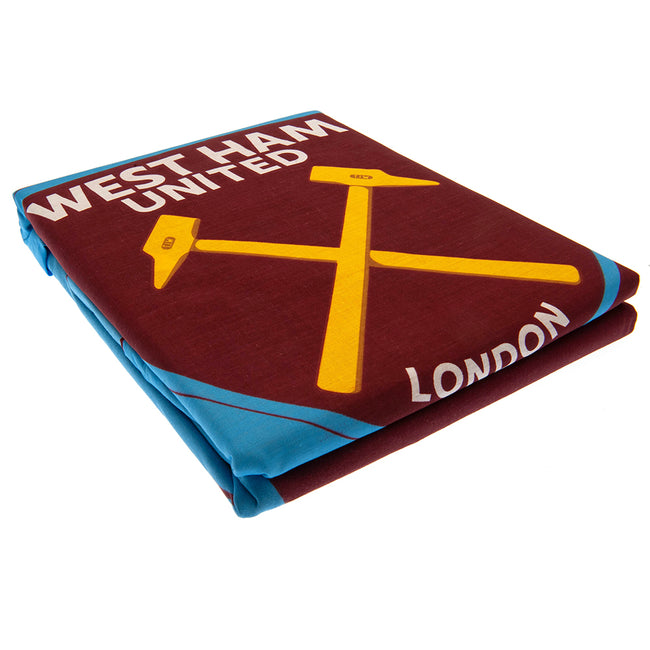 Maroon-Blue-Yellow - Side - West Ham United FC Reversible Duvet Set