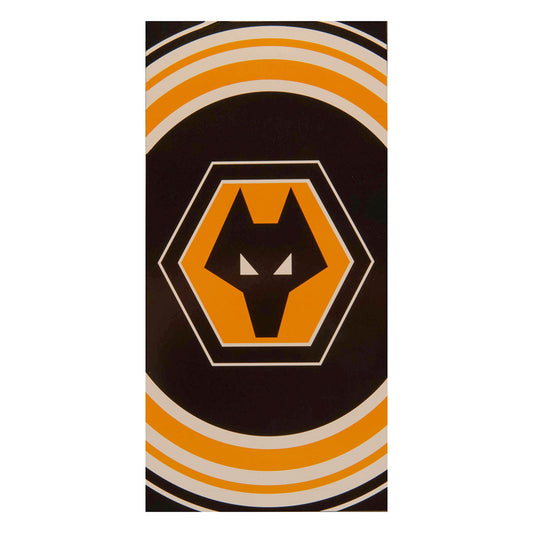 Black-Yellow - Front - Wolverhampton Wanderers FC Crest Beach Towel