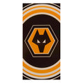 Black-Yellow - Front - Wolverhampton Wanderers FC Crest Beach Towel