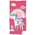 Pink-White - Front - Peppa Pig Unicorn Beach Towel