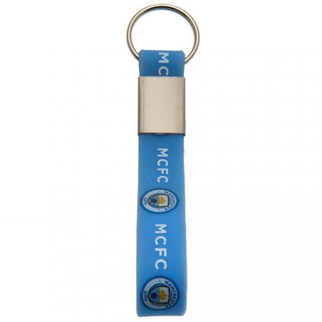 Blue - Front - Manchester City FC Silicone Keyring