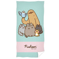 Mint Green-Pink - Front - Pusheen Characters Soft Touch Beach Towel
