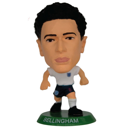 White-Navy Blue-Green - Front - England FA Jude Bellingham SoccerStarz Football Figurine