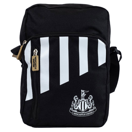 Black-White - Front - Newcastle United FC Stripe Shoulder Bag