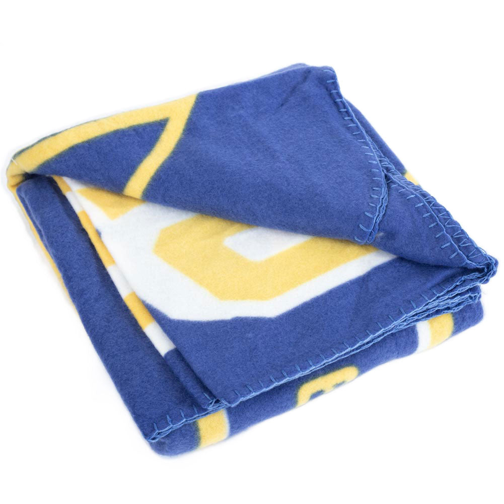 Royal Blue-Yellow - Back - Golden State Warriors Fleece Blanket