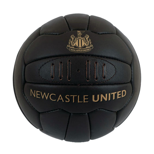 Black-Gold - Front - Newcastle United FC Heritage Retro Leather Mini Football