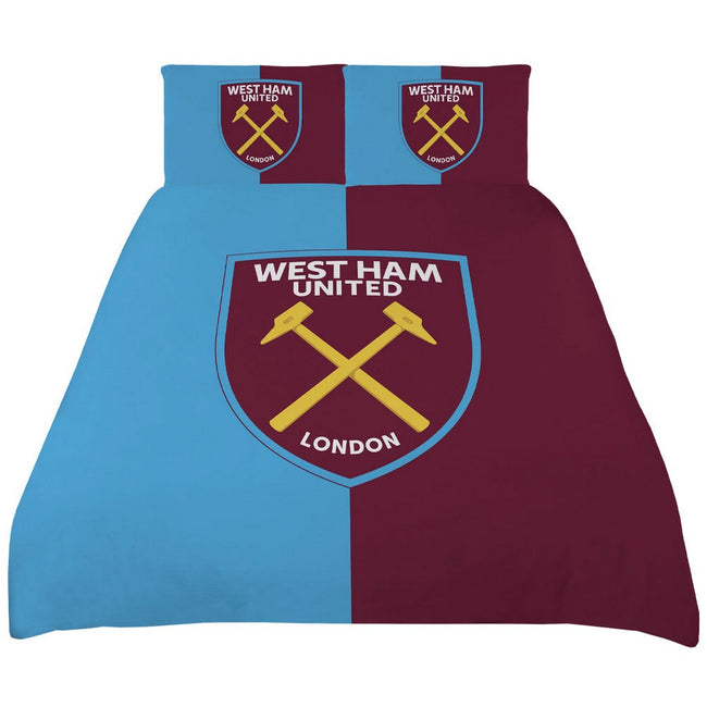 Blue-Maroon-Gold - Front - West Ham United FC Split Duvet Cover Set