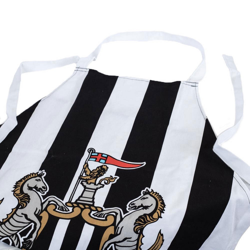 White-Black - Side - Newcastle United FC Crest And Stripes Apron & Oven Glove
