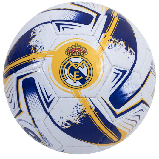 White-Yellow-Blue - Front - Real Madrid CF Turbine Print Football
