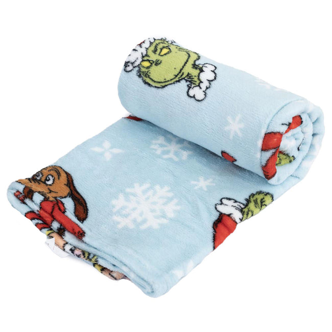 Blue-Red-Green - Front - The Grinch Fleece Blanket
