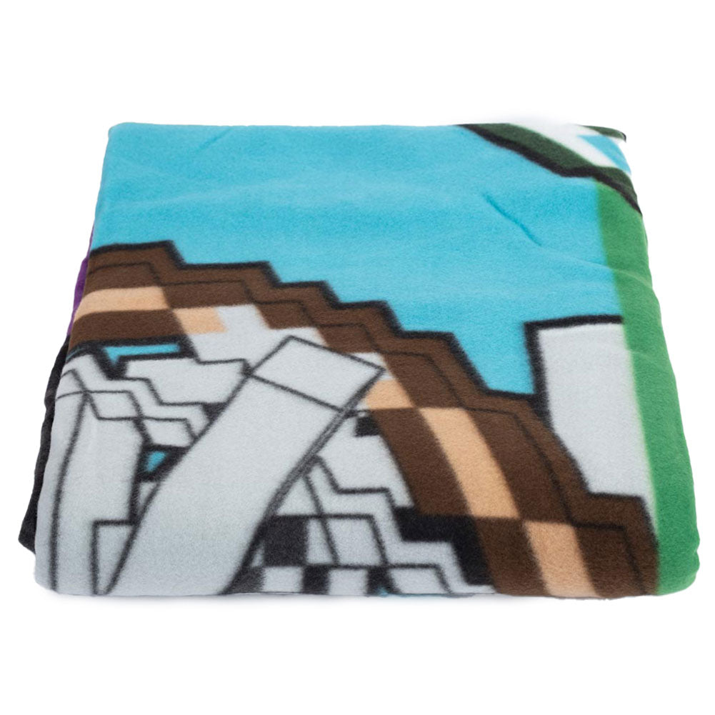 Green-Blue - Back - Minecraft Premium Fleece Blanket