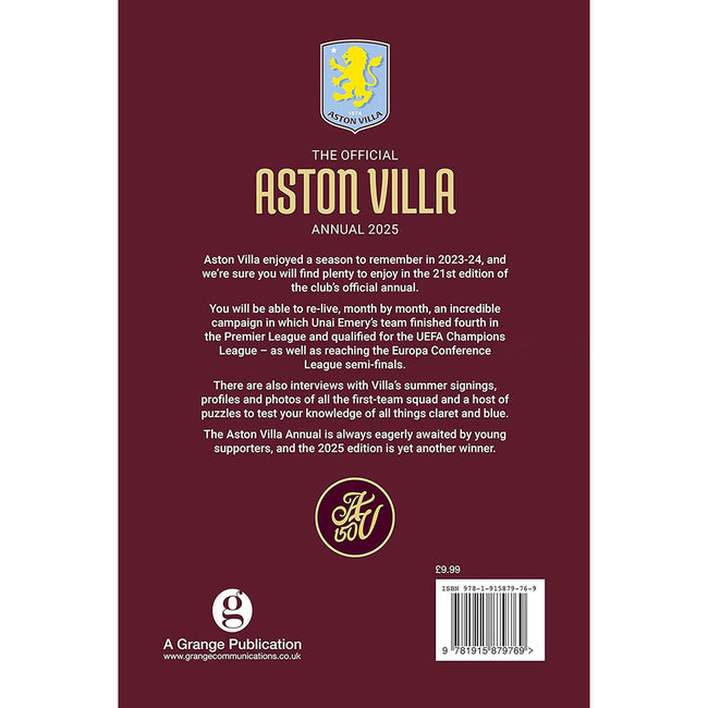 Maroon - Back - Aston Villa FC 2025 Annual