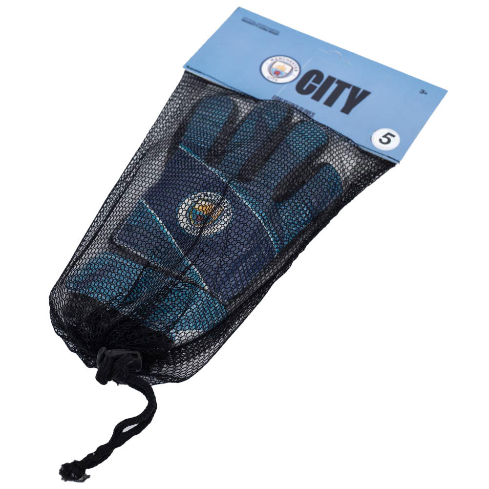 Blue-White - Side - Manchester City FC Childrens-Kids Fuse Goalkeeper Gloves