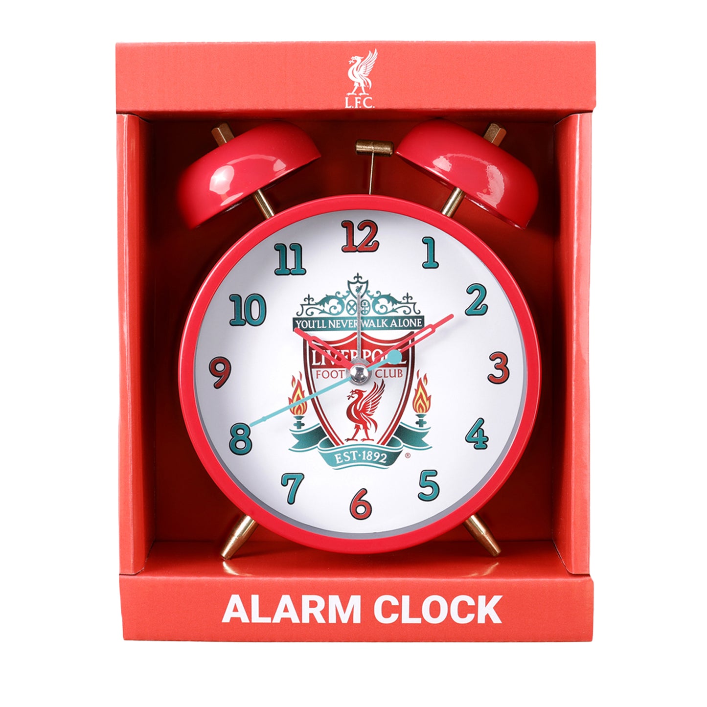 Red-Green-Gold - Side - Liverpool FC Twin Bell Mechanical Alarm Clock