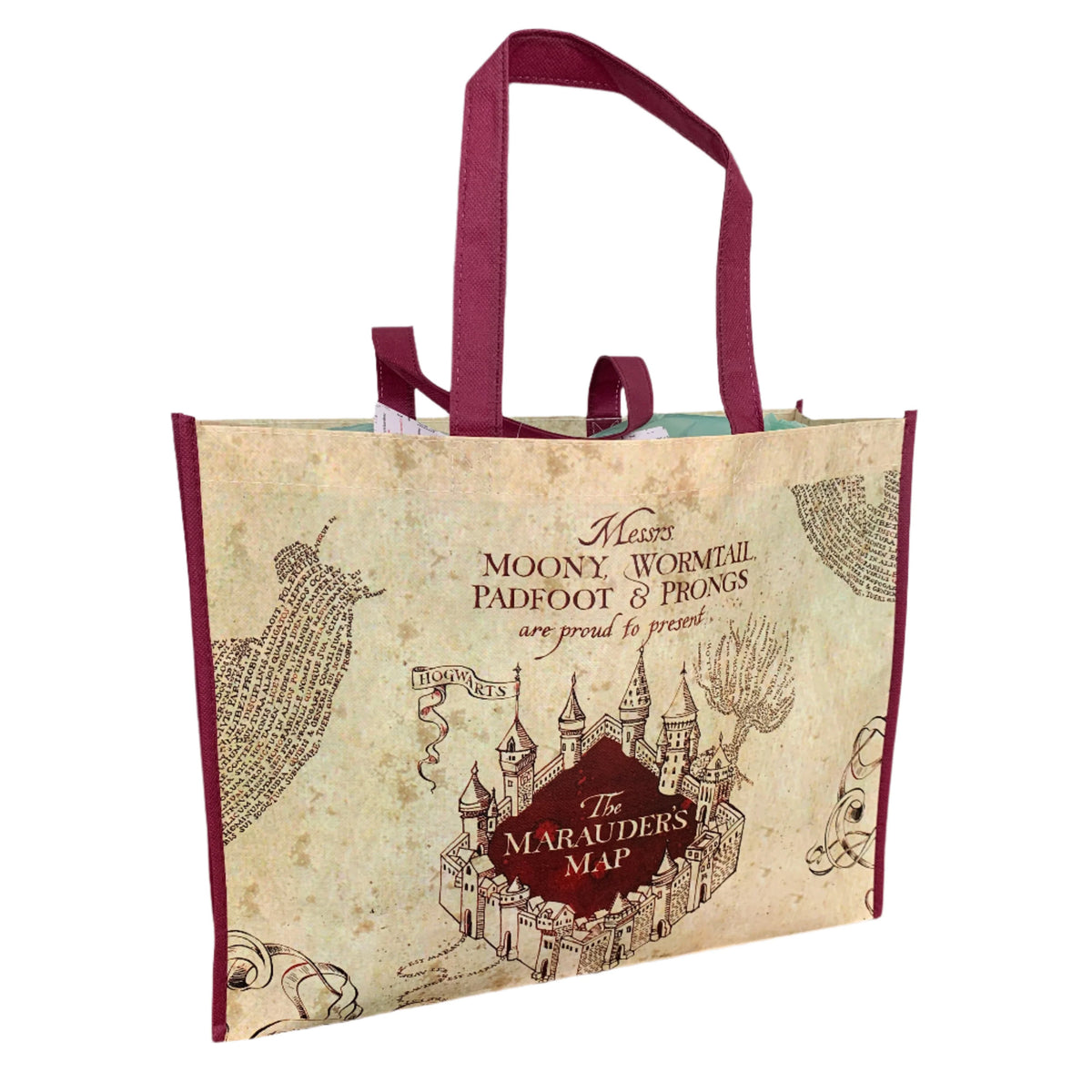 Cream-Maroon - Lifestyle - Harry Potter Marauders Map Reusable Shopper