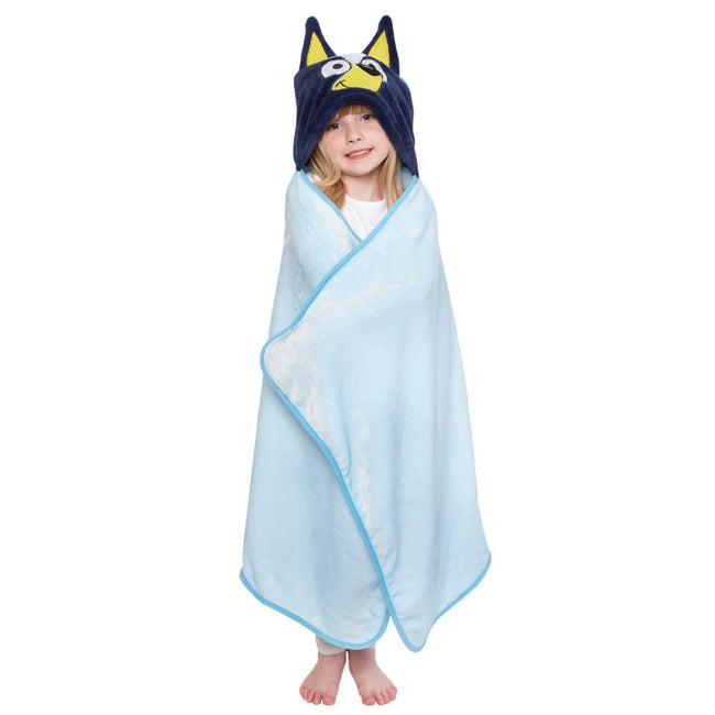 Baby Blue - Front - Bluey Childrens-Kids Hooded Towel