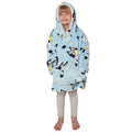 Baby Blue-Black-Yellow - Back - Bluey Childrens-Kids Hooded Blanket