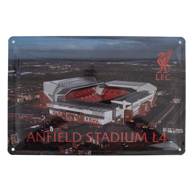 Red Brown-White - Back - Liverpool FC Metal Stadium Sign (Pack of 2)