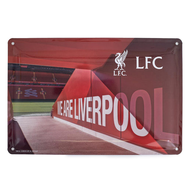 Red Brown-White - Side - Liverpool FC Metal Stadium Sign (Pack of 2)