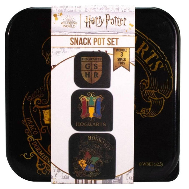 Black-Multicoloured - Side - Harry Potter 3 in 1 Snack Pot Set (Pack of 3)