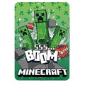 Vibrant Green-White - Front - Minecraft Boom Fleece Blanket