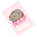 Baby Pink-White-Brown - Back - Pusheen Nap Time Premium Fleece Blanket