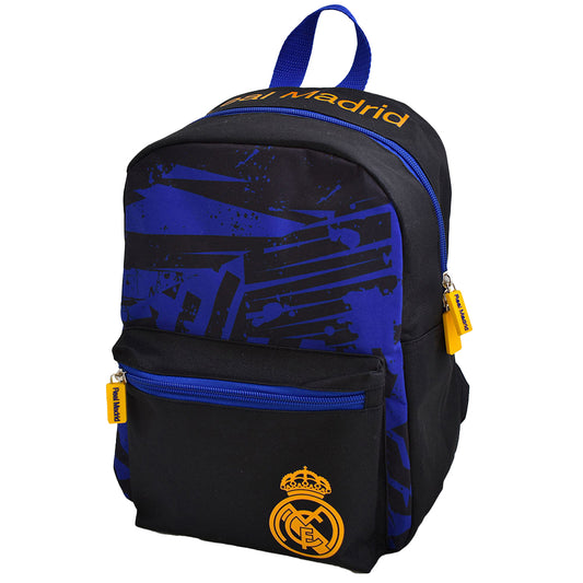 Blue-Black-Gold - Front - Real Madrid CF Childrens-Kids Fragment Backpack