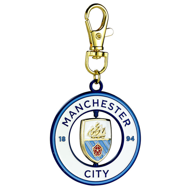 White-Blue - Back - Manchester City FC Spinner Bag Charm