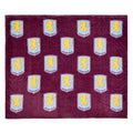 Claret-Sky Blue - Front - Aston Villa FC Fleece Multi Crest Blanket