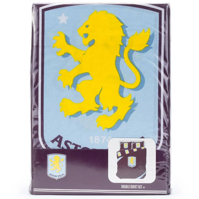 Claret-Sky Blue - Side - Aston Villa FC Reversible Crest Duvet Cover Set