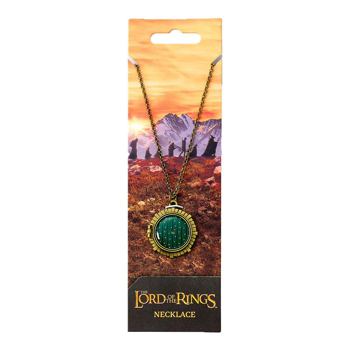 Gold-Green - Lifestyle - The Lord Of The Rings Silver Painted Hobbit Door Necklace