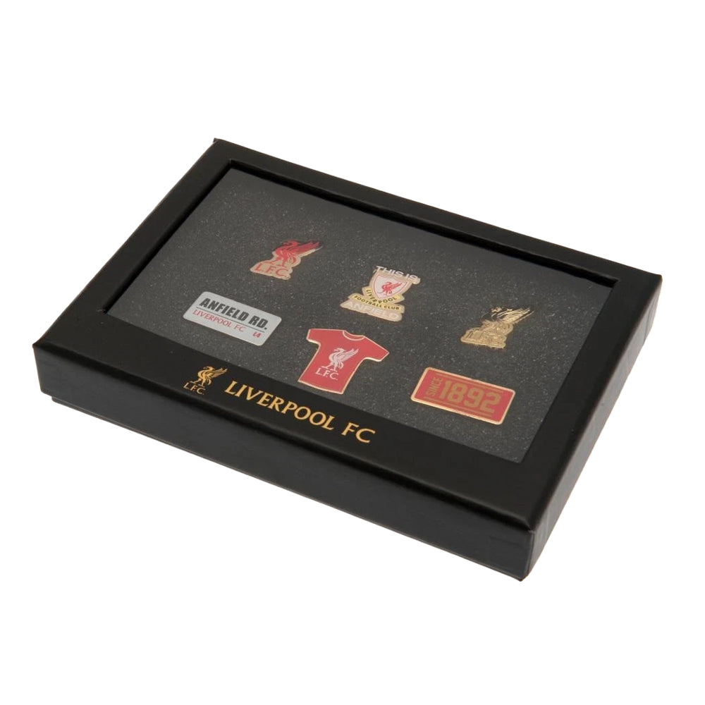 Multicoloured - Side - Liverpool FC Alloy Badge Set (Pack of 6)