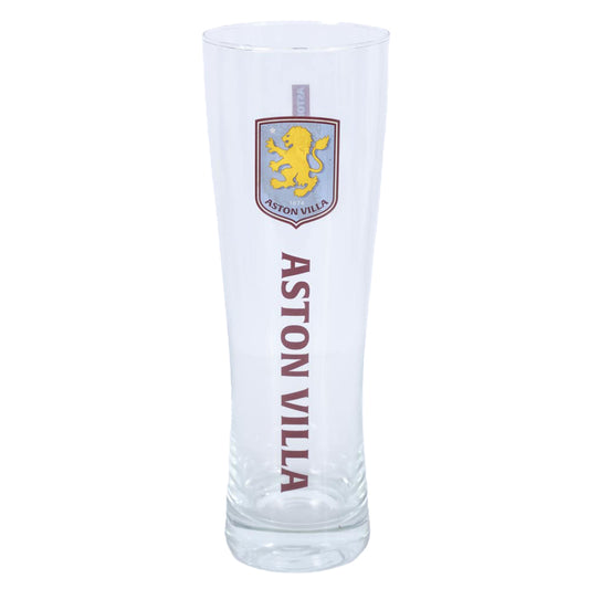 Clear - Front - Aston Villa FC Tall 570ml Beer Glass