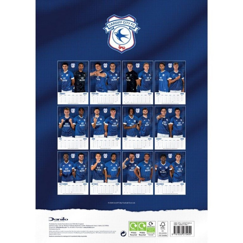 Blue-White - Lifestyle - Cardiff City FC 2026 A3 Wall Calendar
