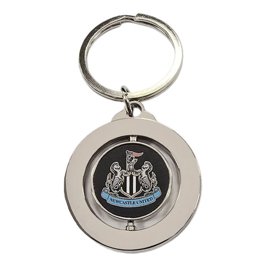Black-White-Navy - Front - Newcastle United FC Spinner Keyring