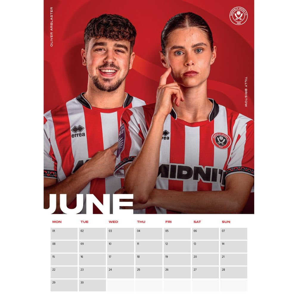Multicoloured - Side - Sheffield United FC 2026 A3 Wall Calendar
