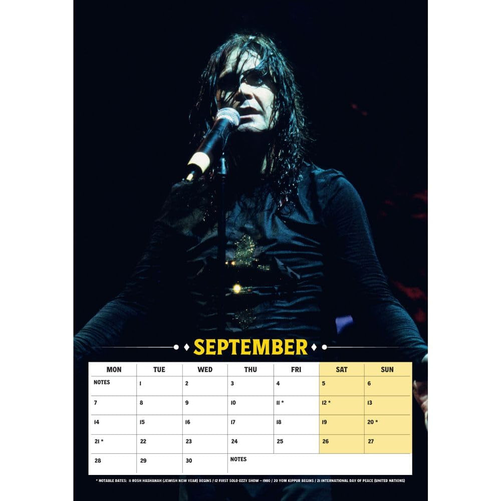Multicoloured - Side - Ozzy Osbourne 2026 A3 Wall Calendar