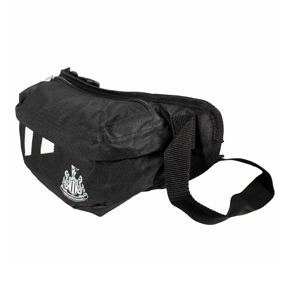Black-White - Side - Newcastle United FC Unisex Adult Stripe Crossbody Bag