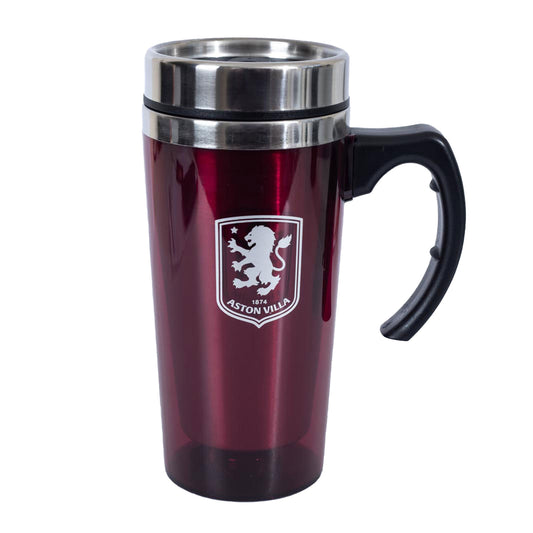 Claret - Front - Aston Villa FC Handle 450ml Travel Mug