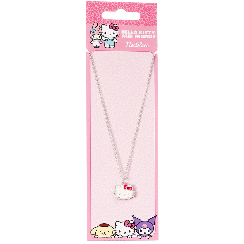 Silver - Side - Hello Kitty Silver Painted Necklace