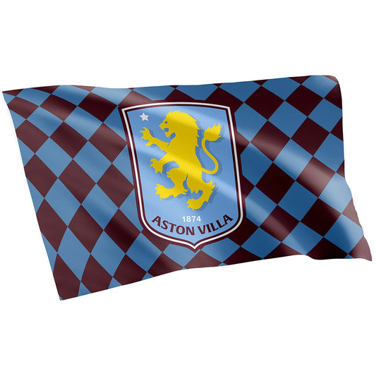 Claret-Blue - Front - Aston Villa FC Checked Flag
