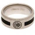 Silver - Front - Manchester City FC Black Inlay Ring