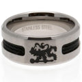 Silver - Front - Chelsea FC Black Inlay Ring