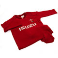 Red - Back - Wales RU Baby Sleepsuit