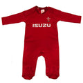 Red - Front - Wales RU Baby Sleepsuit