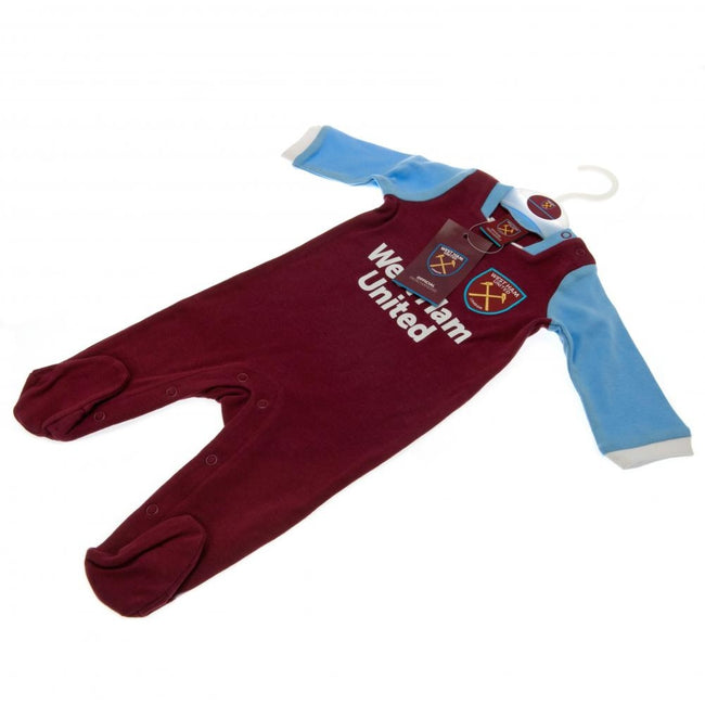 Claret-Blue - Back - West Ham United FC Baby Sleepsuit