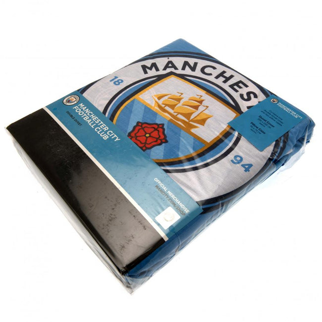 Sky Blue - Back - Manchester City FC Pulse Double Duvet Set