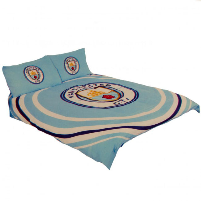 Sky Blue - Front - Manchester City FC Pulse Double Duvet Set