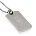 Silver - Back - Liverpool FC Engraved Liverbird Dog Tag And Chain