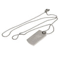 Silver - Front - Liverpool FC Engraved Liverbird Dog Tag And Chain
